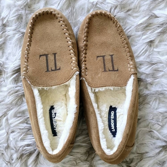 Lands' End Tan Leather Moccasin Suede Shoes Size 9B 🌴 - Picture 1 of 9